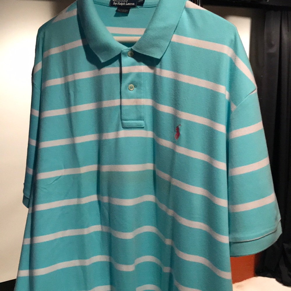 Men’s Polo XXL striped collared short sleeve shirt
